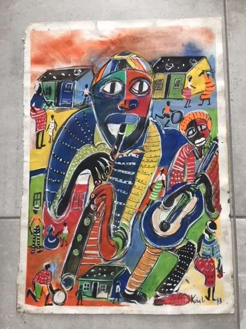 Eli Kobeli "Musicians" Mixed Media