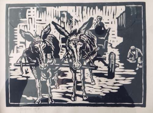 Greqoire Boonzaier `DONKEY CART` Signed in Pencil