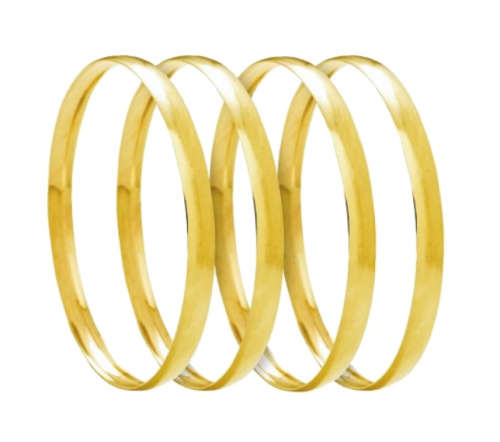 ###### 9CT GOLD BANGLES 4MM AND 6MM SET ######