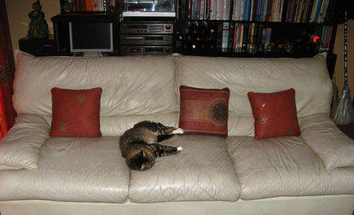 LEATHER LOUNGE SUITE - 2ND HAND