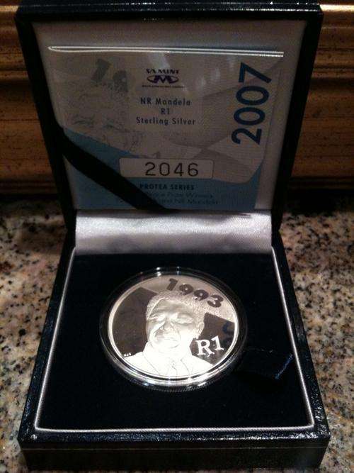 Mandela R1 Silver Protea 2007 Serial Number 2046