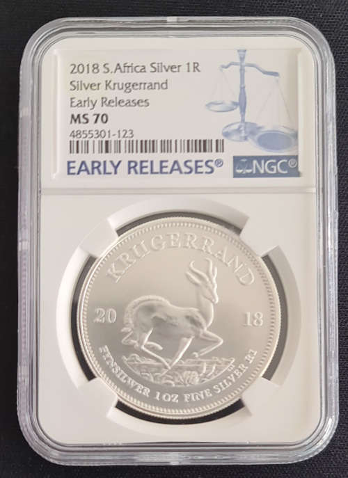 2018 SILVER KRUGERRAND NGC MS70 EARLY RELEASES