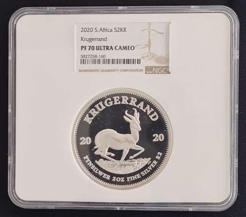2020 SILVER KRUGERRAND 2oz NGC PF70 ULTRA CAMEO