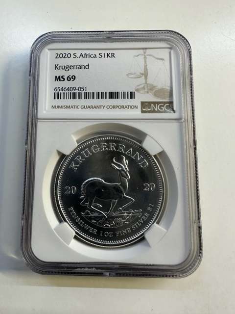 2020 SILVER KRUGERRAND 1oz NGC MS69