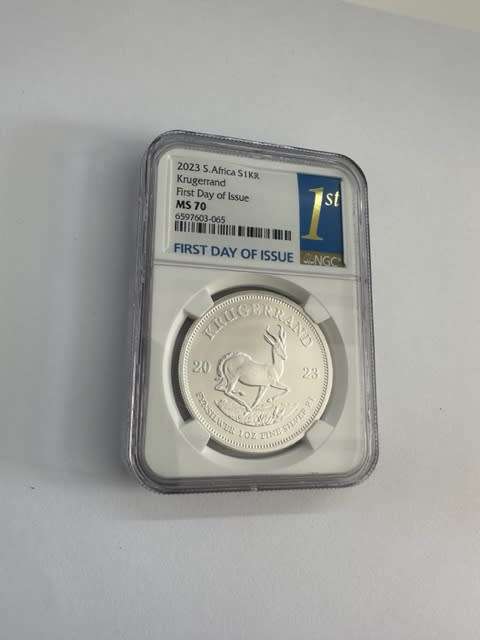 2023 SILVER KRUGERRAND 1oz NGC MS70 FIRST DAY OF ISSUE