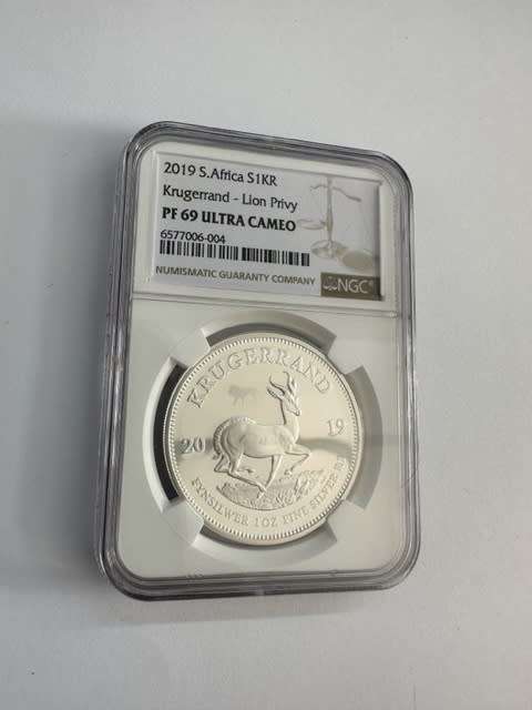 2019 SILVER KRUGERRAND 1oz LION PRIVY NGC PF69 ULTRA CAMEO