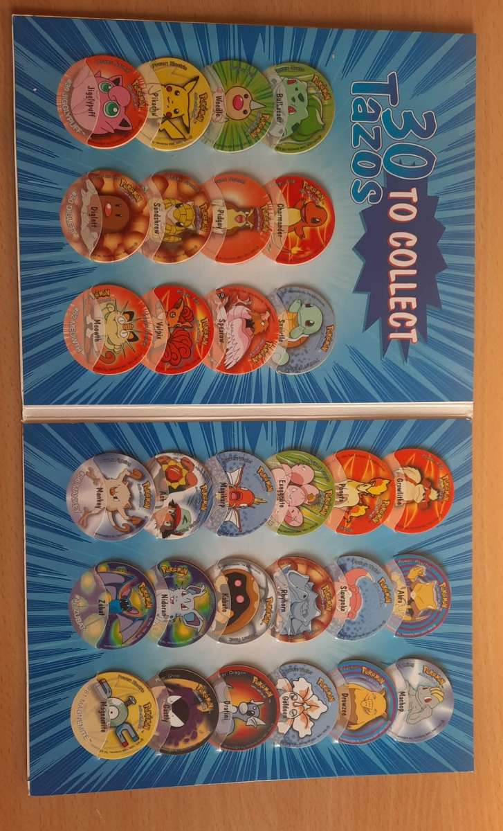 Pokémon Tazos Collector's Album with 30 Tazos