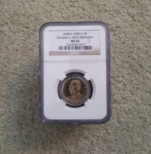 ###2008 Nelson Mandela R5 NGC MS66 Coins### low start