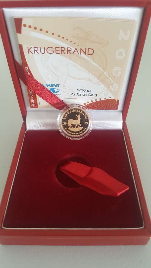 ###2008 Proof Krugerrand 1/10th ounce gold coins###Low start