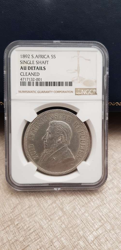 ###1892 AU Details 5 Shilling Single Shaft Coin###Low R1 start
