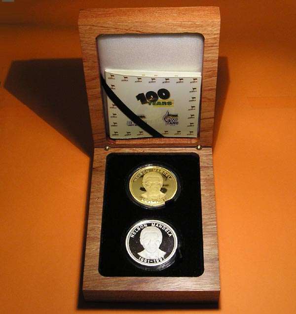###Mandela ANC 100 year Centenary Set 1oz gold 1oz silver###Crazy R1