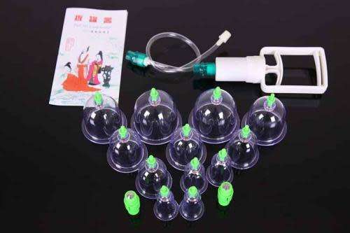 12 Cups Chinese Pull Out Vacuum Cupping Apparatus Therapy Body Massage Pump