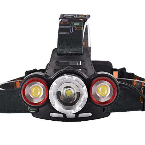 Rechargeable Headlamp XML T6+2R5 3 LED HeadLight High Quality