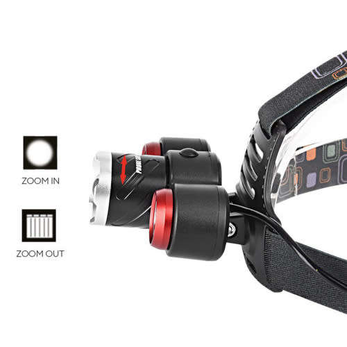 Rechargeable Headlamp XML T6+2R5 3 LED HeadLight High Quality