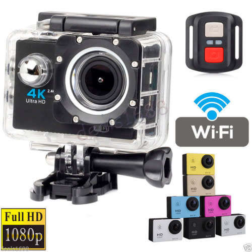 WiFi 4K Ultra HD 1080P Car Helmet Camcorder Sports DV Action Waterproof Camera