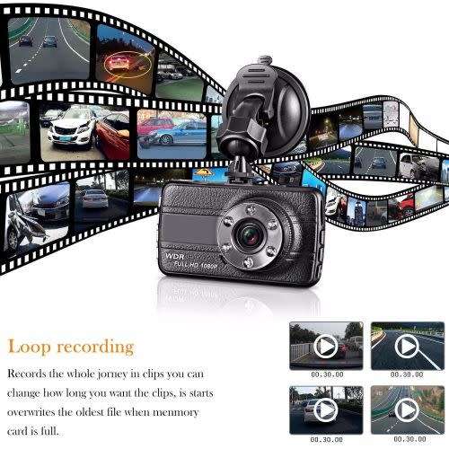 4'' IPS 1080p Full HD Vehicle Blackbox DVR With Dual Camera Lens