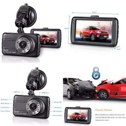 4'' IPS 1080p Full HD Vehicle Blackbox DVR With Dual Camera Lens