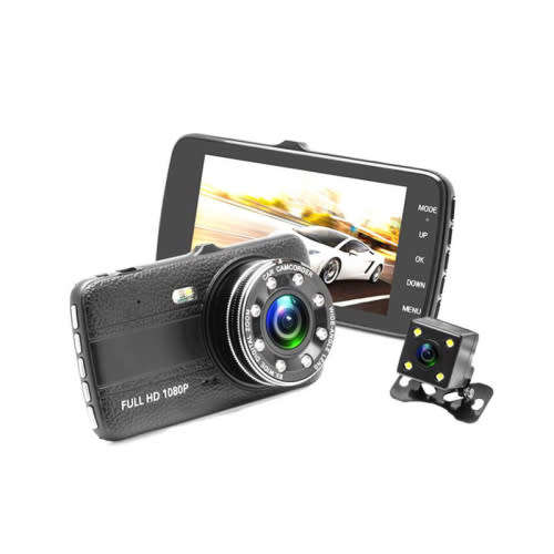 4'' IPS 1080p Full HD Vehicle Blackbox DVR With Dual Camera Lens