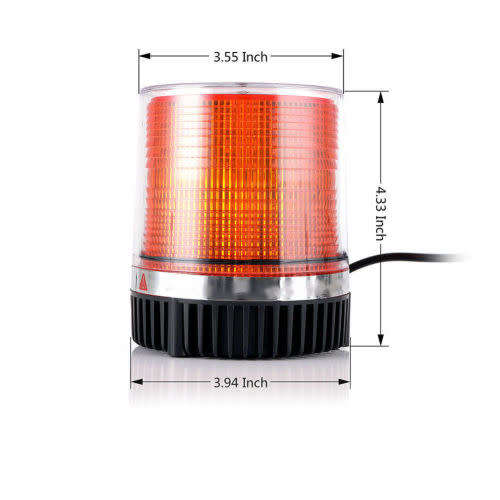 Round Rotating Beacon Roof Top Emergency Flash Strobe Warning Light Amber