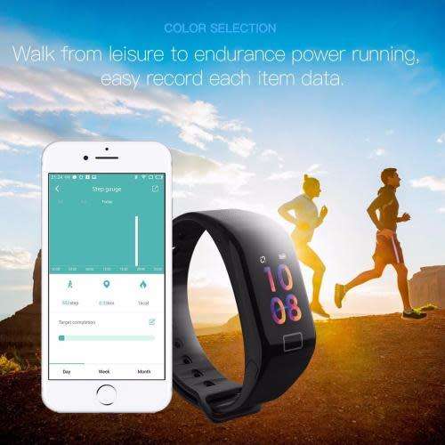 F1S Color Screen Fitness Tracker Blood Pressure Smart Bracelet Reminder