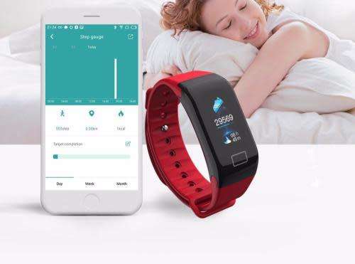 F1S Color Screen Fitness Tracker Blood Pressure Smart Bracelet Reminder