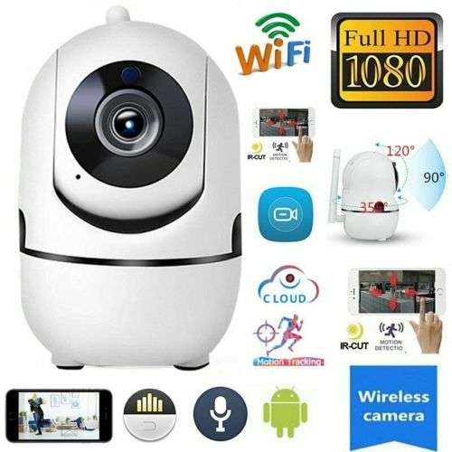 1080P Wireless Smart IP WiFi HD IR Cut Home Security Camera 2-Way Audio Monitor