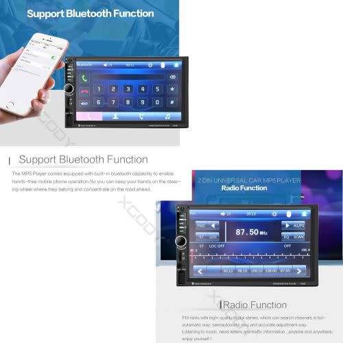 7'' HD 2Din Car Stereo Radio MP5 Player Bluetooth FM Mirror