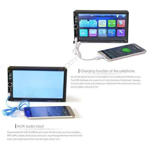 7'' HD 2Din Car Stereo Radio MP5 Player Bluetooth FM Mirror