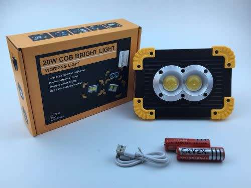 20W COB Led Rechargeable Work Light Super Bright Floodlight