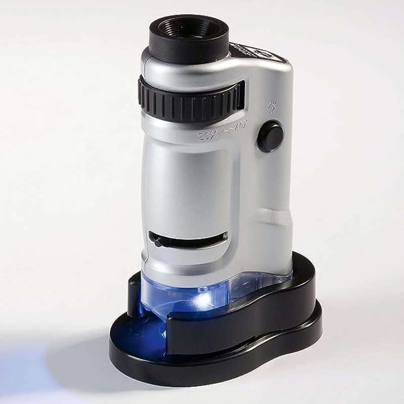 Handheld Magnifier Pocket Microscope Monocular Zoom HD Ticket Comes with LED Lighting Gift