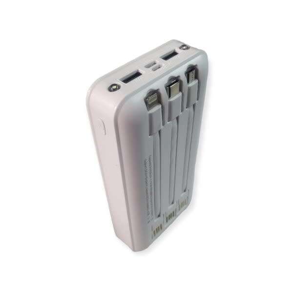 20000Mah Power Bank With Built-In Cable