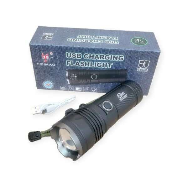 Flying Cat Zoomable Rechargeable White Light Flashlight Aluminum Alloy