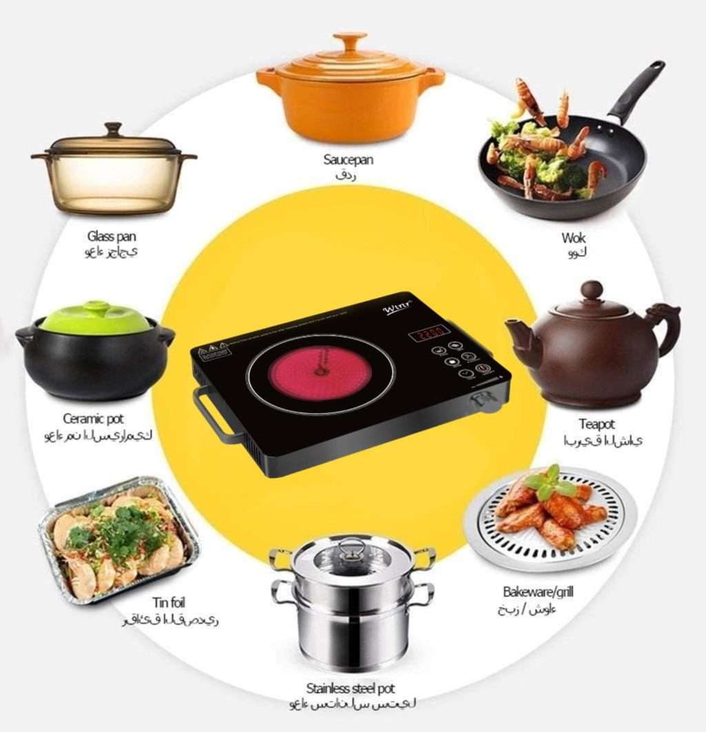 110V 3500W High Heating Power Induction Stove Tabletop Cooker Stationary Sensor Touch Smart Wok