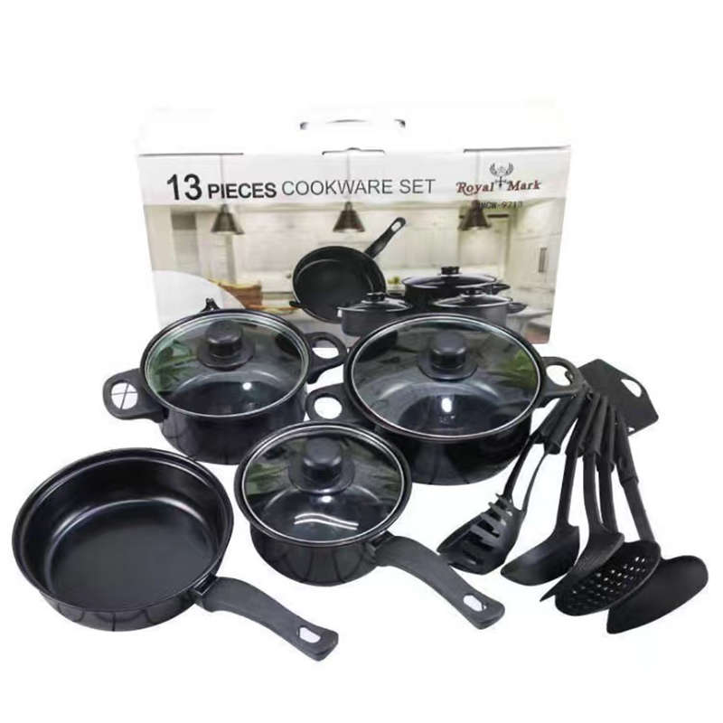 13Pcs Pan Set Non-Stick Frying Cooking Pots Cookware with Utensils for Kitchen