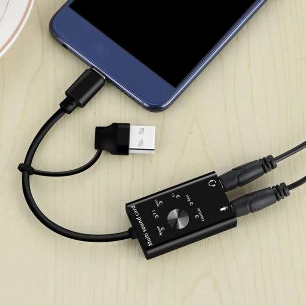 Multi-Sound Card 2 In 1 Usb Type C Multi-Sound Card