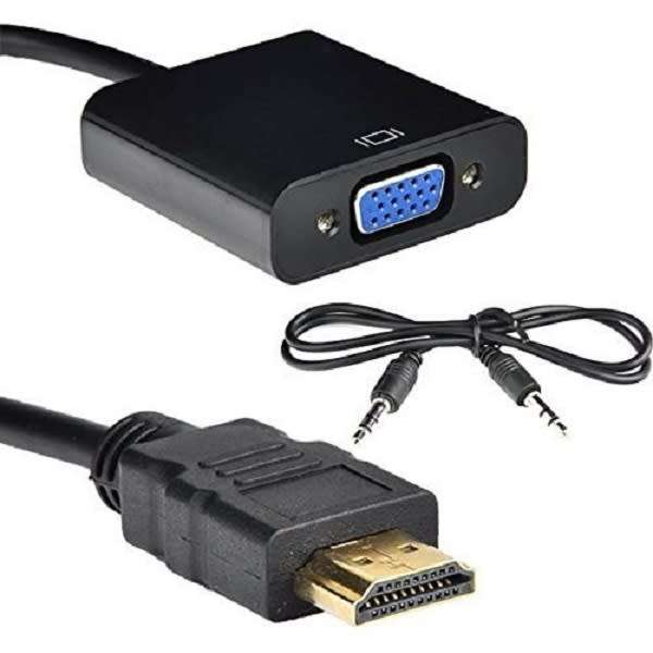 Hdmi Male To Vga Female Video Adapter Cable With Audio Cable