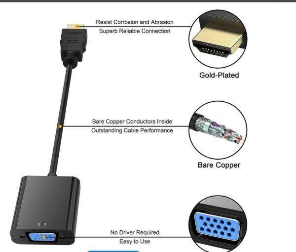 Hdmi-Vga Adapter Conversion Cable 1080P