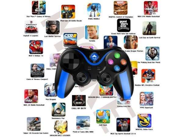 Bluetooth Wireless Game Controller With Mobile Phone Holder