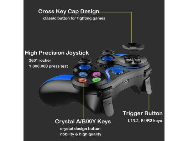 Bluetooth Wireless Game Controller With Mobile Phone Holder