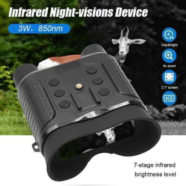 Top-Mounted Waterproof Night Vision Binocular Camera With Starlight Sensor 1080P