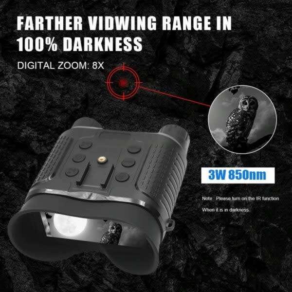 Top-Mounted Waterproof Night Vision Binocular Camera With Starlight Sensor 1080P