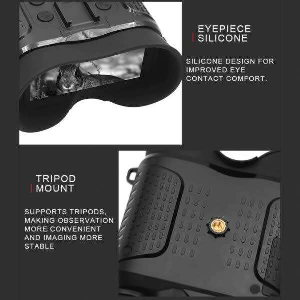 Top-Mounted Waterproof Night Vision Binocular Camera With Starlight Sensor 1080P