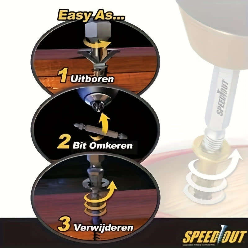 4-Piece Set Steel Broken Wire Quick Extractor Damaged Screw Extractor Drill Remover Guide Kit