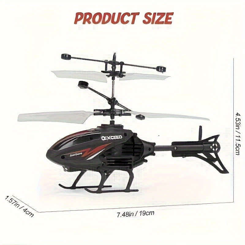 Helicopter With Remote Control Gesture Sensing Light Anti-Fall Suspension Remote Control Aircraft