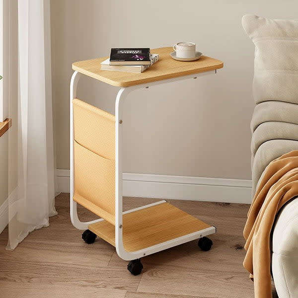 Movable Living Room Side Table With Storage Bag