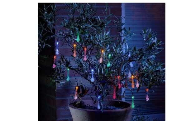 Solar Water Drop Bulb Fairy Light String Rgb