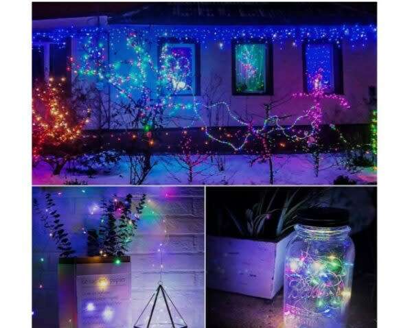 Solar Powered Rgb Copper Wire Fairy Lights 200 Leds 20M