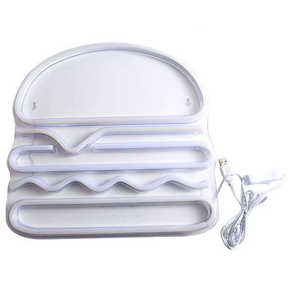 C-16 Usb Powered Hamburger Neon Light With Back Plate + Switch