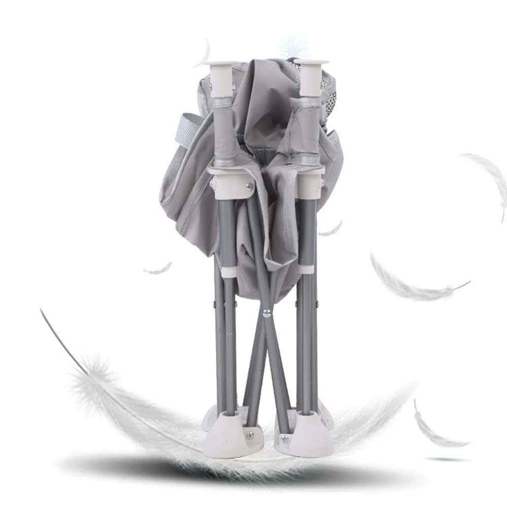 Gray Infant Booster Seat - Portable Pop-Up And Open Design, Anti-Tipping Safety, Baby Folding Feedin