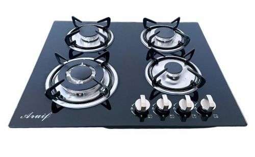 Tempered Glass Countertop 4 Burner Gas Hob 600mmx510mm
